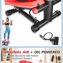 Elliptical Exercise Machine, Mini Stair Steppers with Resistance Bands for Home Fitness, 299LBS
