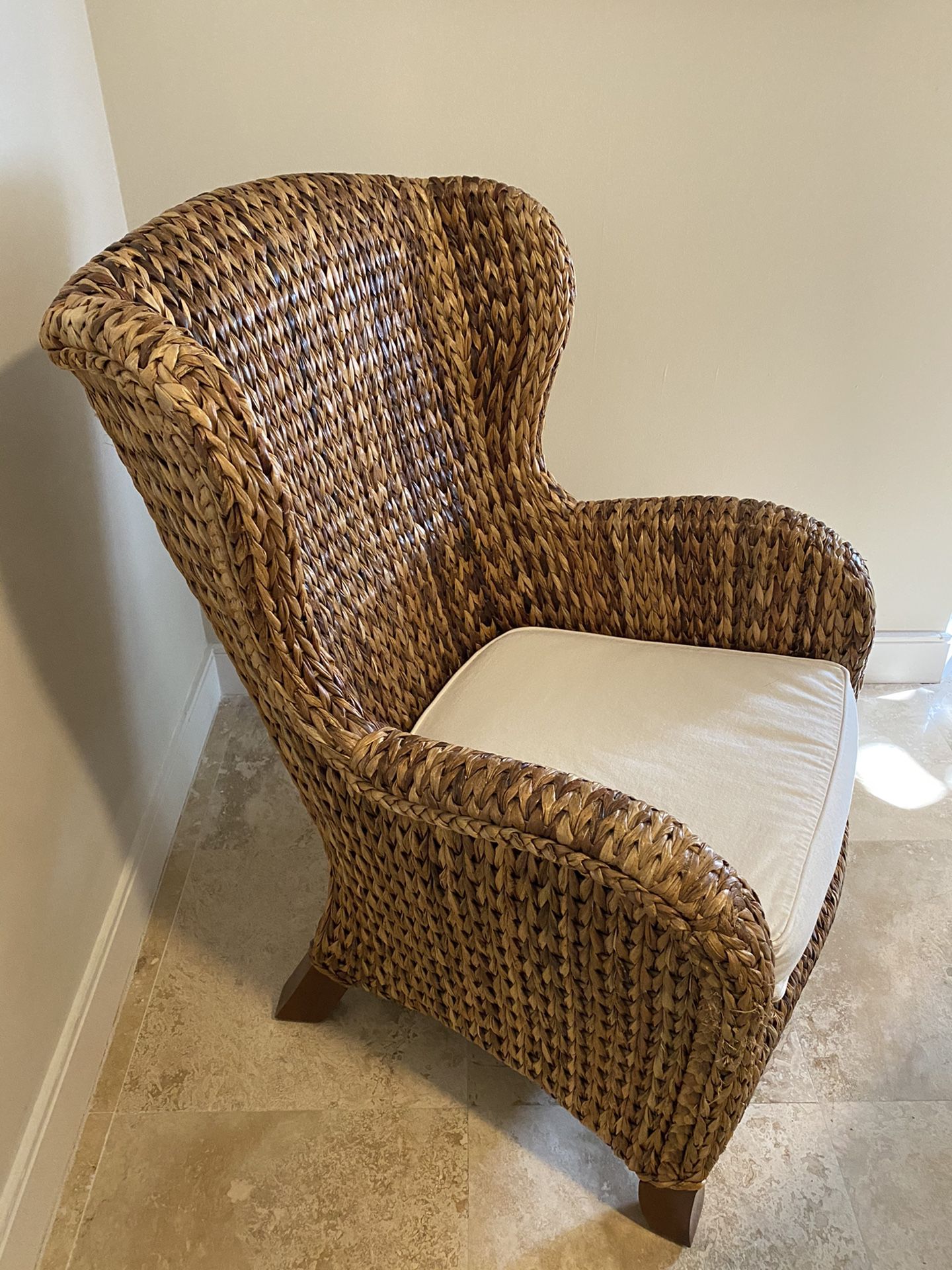 SEAGRASS WINGBACK CHAIR FROM POTTERY BARN