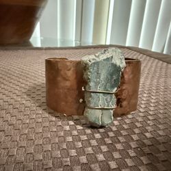 Vintage Wide Cuff Bracelet With Stone In The Middle