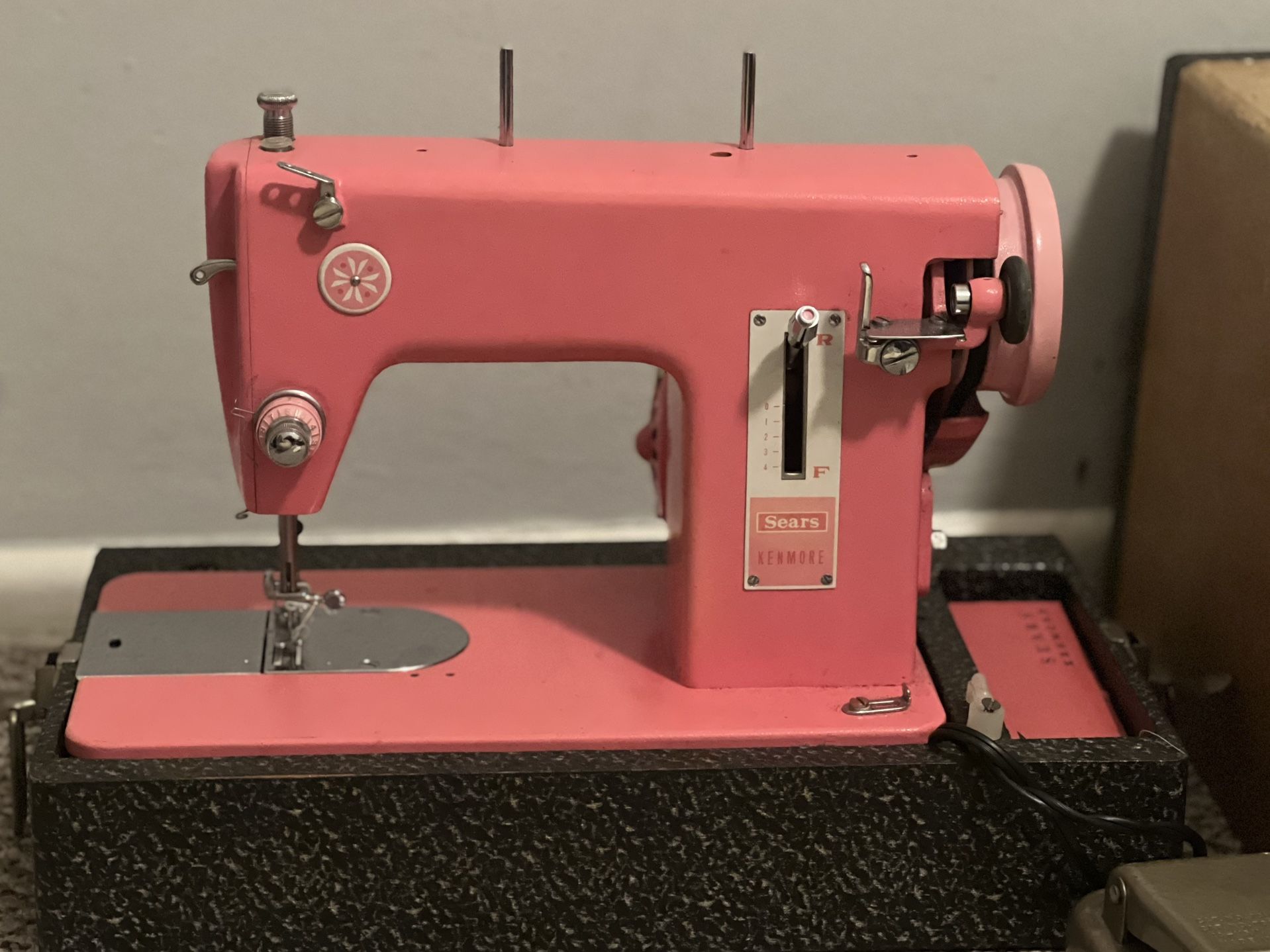 VINTAGE Hot Pink Sears Kenmore Sewing Machine - 1950s - $100