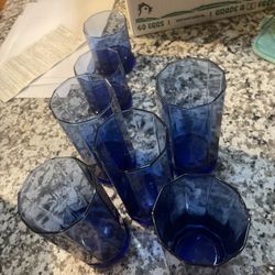 Blue Glass Set