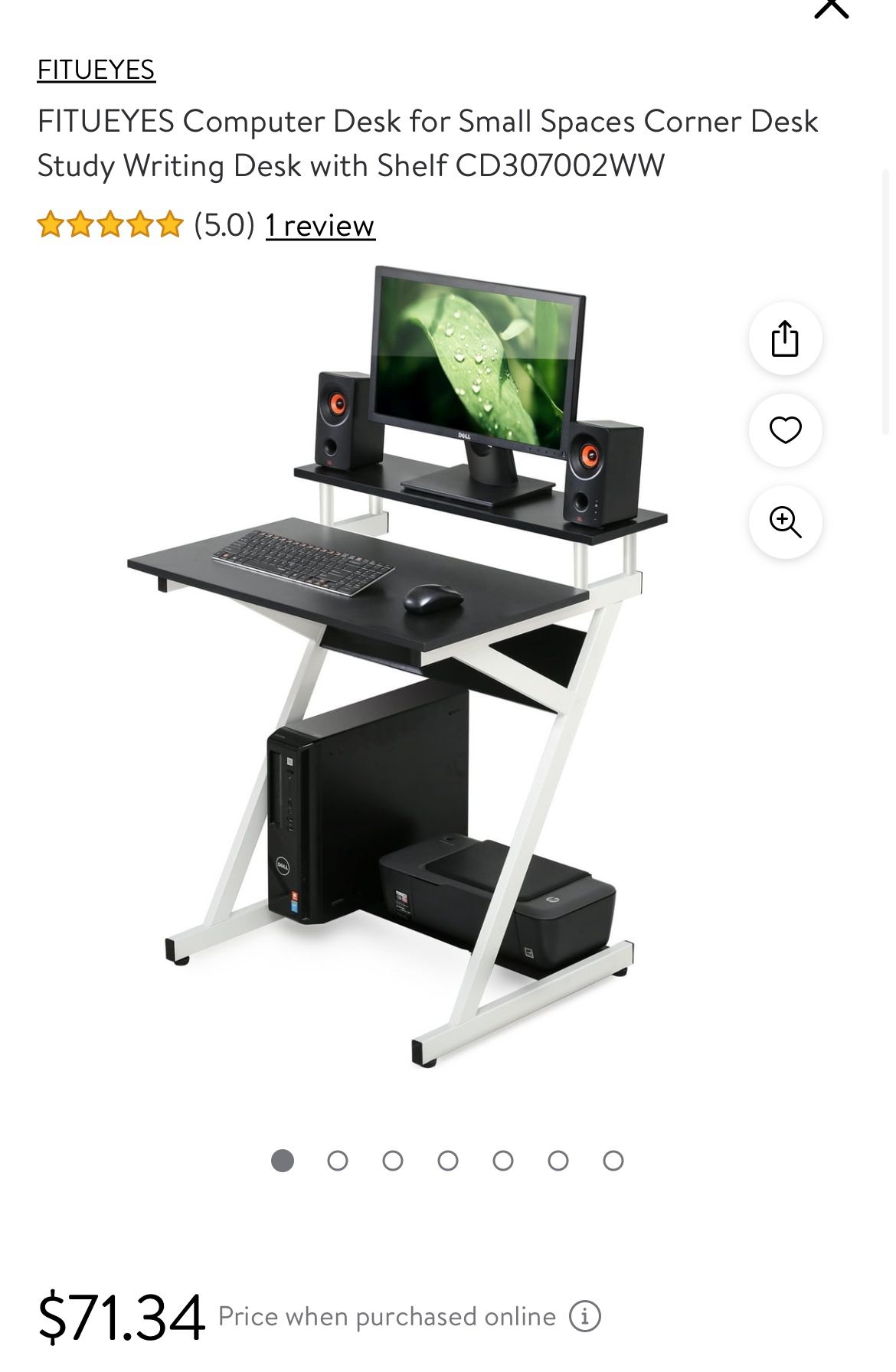 New! New! FITUEYES Computer Desk for Small Spaces Corner Desk Study Writing Desk with Shelf