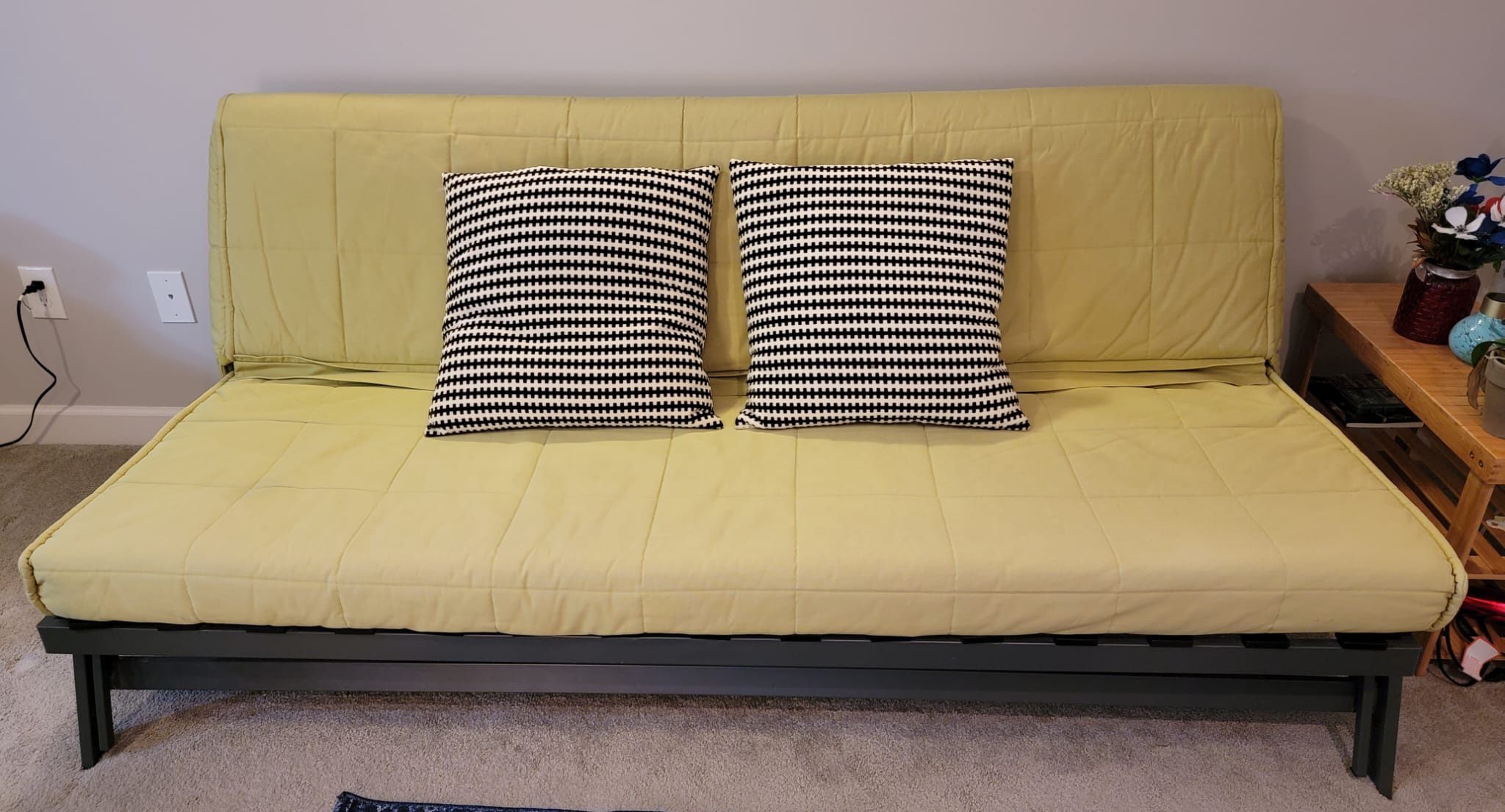 IKEA Futon Green- With an extra Blue Cover and Cushions