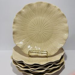 Matlox Poppytrail  Lotus Pattern Set of 7 Dinner Plates Sand Color California