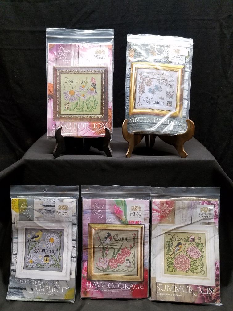 12 NEW CROSS Stitch Picking Up Any Girls kits*The Songbird garden Series $20.00 Each 
