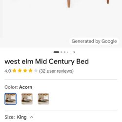 New West Elm King Size Bed Frame !! Gorgeous 