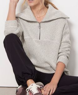 Sweaty Betty Restful Bouclé Half Zip Pullover Size XS