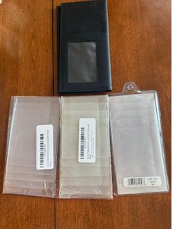 NEW 5 sets of heavy duty vinyl card inserts for long wallets plus black one