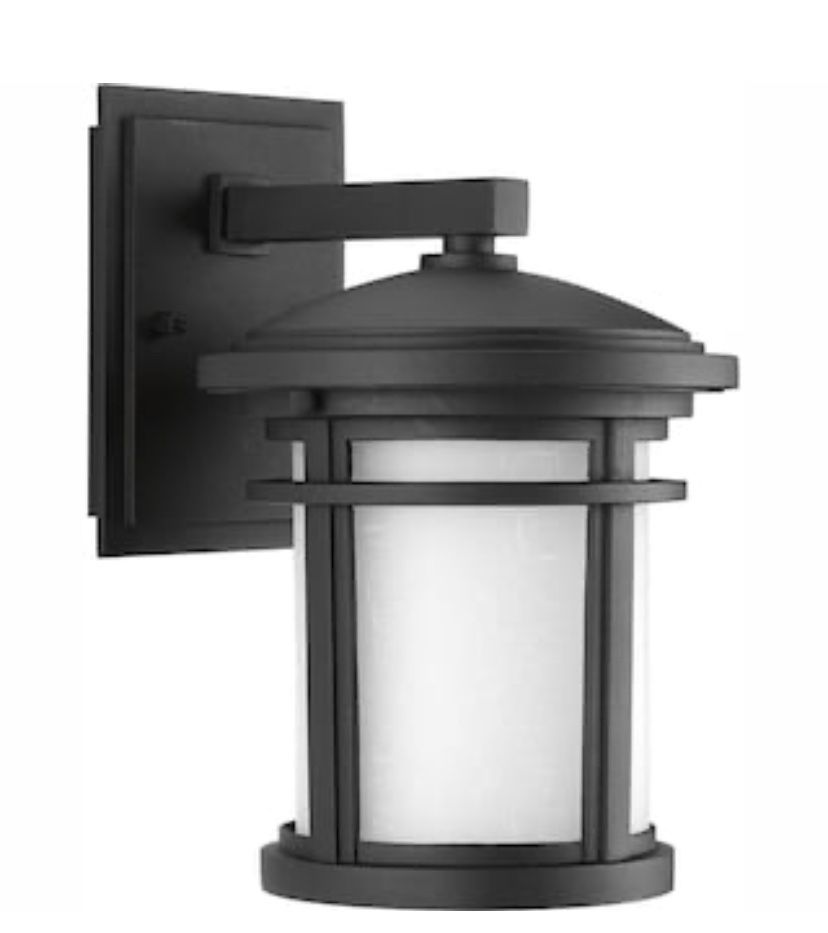 Progress Lighting Wish Collection 1-Light 10.4 in. Outdoor Textured Black LED Wall Lantern Sconce