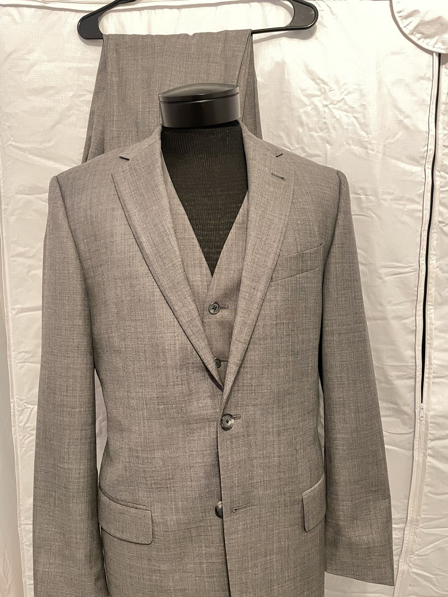 Light Grey Slim 3 Piece Suit