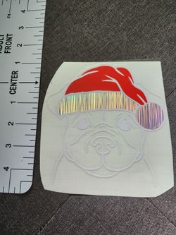 Christmas Pitbull Santa Decal