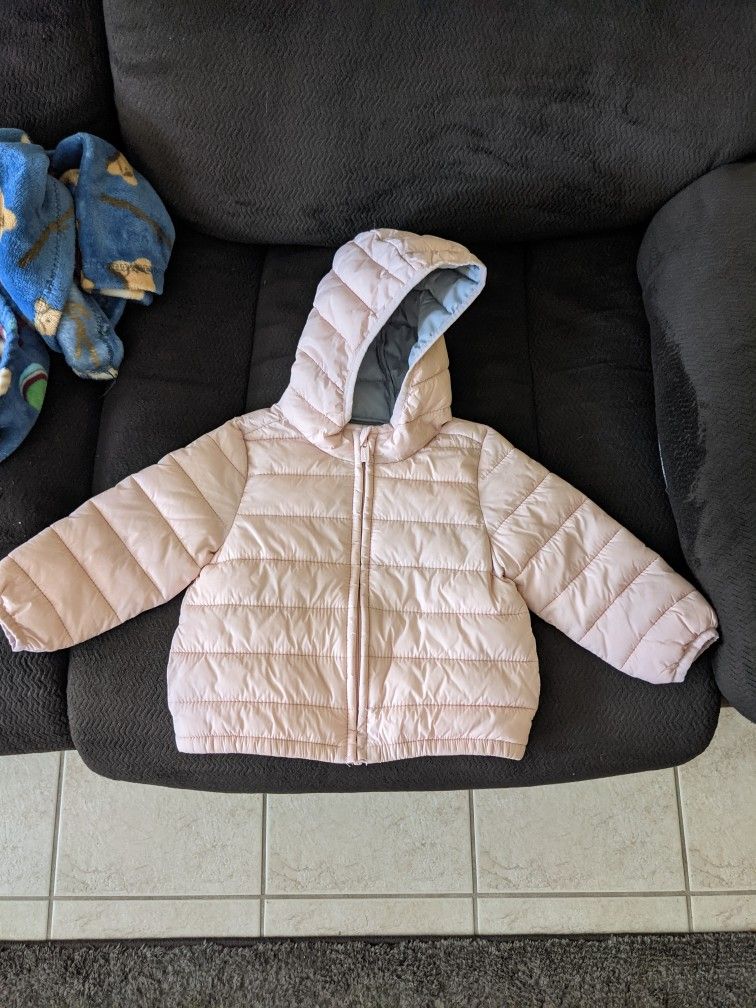 Light Pink Old Navy Little Girls Puffer Jacket