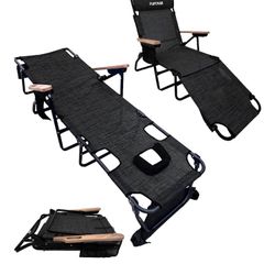 Flip Face Down Tanning Chaise Lounge Chair 