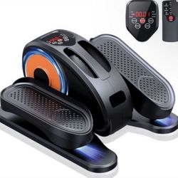 Under Desk Elliptical Machine, Mini Electric Desk Cycle with Remote Control, 5 Gears Adjustable Pedal Resistance and Durable Non-Slip Panel