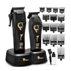 Fagaci Professional Hair Clippers for Men with DLC Blades and High Torque Vector Motor, Barber Clippers and Trimmers Set Zero Gap, 12000 RPM Hair Cutt