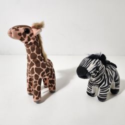Folkmanis Giraffe and Zebra Stuffed Animal Plush Finger Puppet Retired