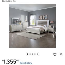 Modern Queen Bedroom Set w/ LED