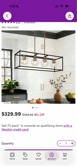 Light fixture new in box originally $400