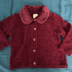 Baby Gap Burgundy Girls Cardigan Sweater Size 12-24 Months 100% Acrylic 