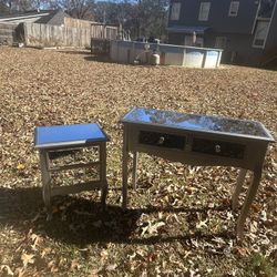 Vanity/ Nightstand Glass Table And Mirrors 