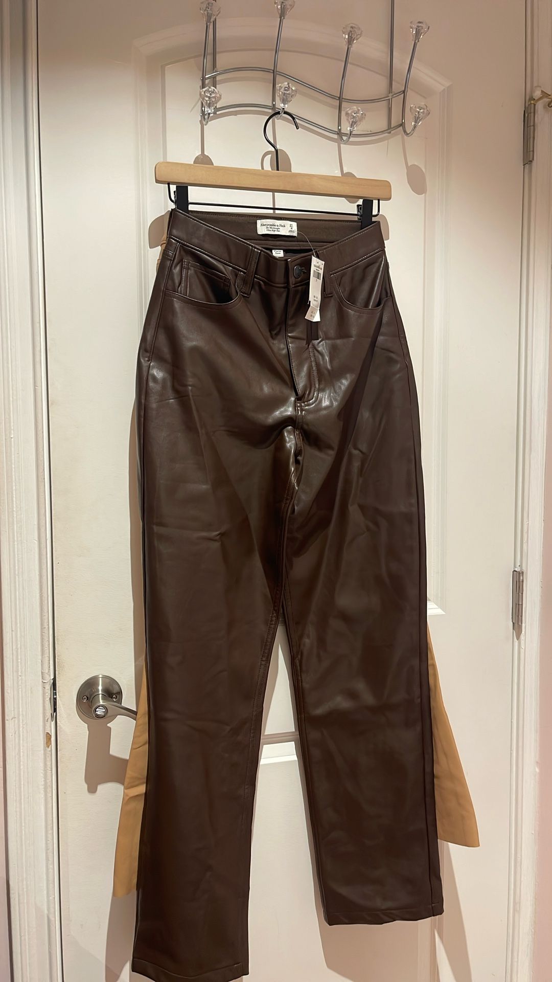 Abercrombie Leather Pants(brown) Ultra High Rise