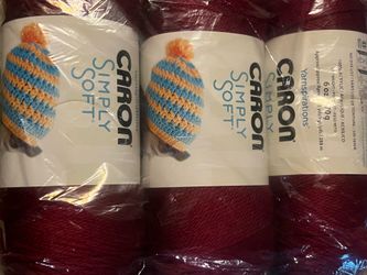 Yarn x4 Caron Simply Soft Burgundy NEW