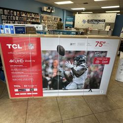 TCL 75inch Google Tv 4K Smart Tv New Alexa Build In