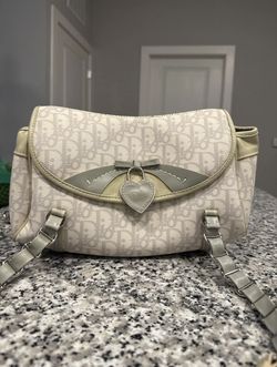 Christian Dior Trotter Monogram Romantique Shoulder Bag Cream 2005 Vintage