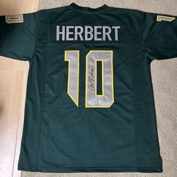 Justin Herbert Autographed Oregon Ducks Jersey With COA 