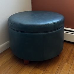 Leather Storage Ottoman 