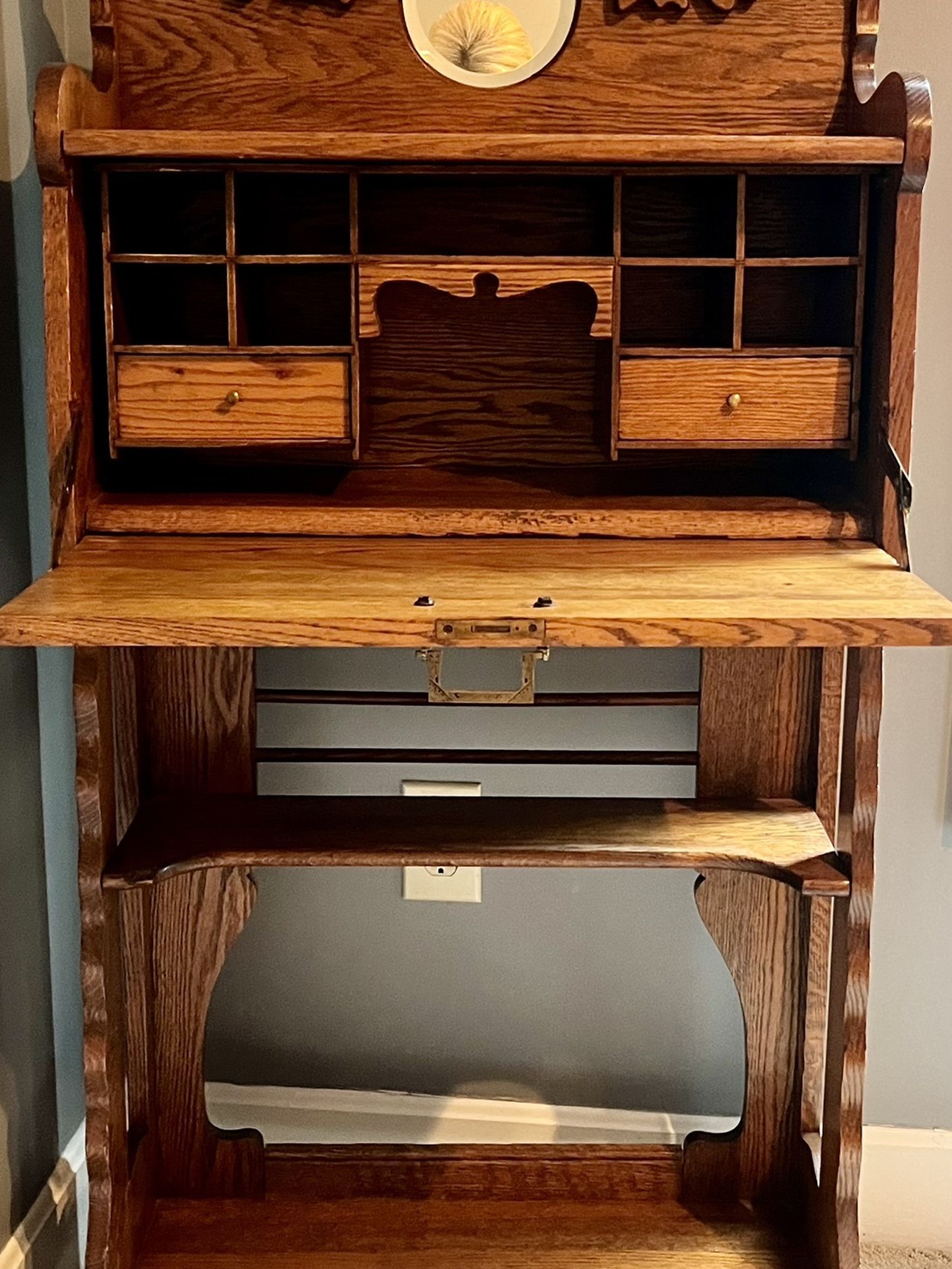 Beautifully Detailed Solid Wood Antique Desk