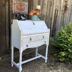 Vintage Farmhouse Drop Down Desk with 3 Drawers