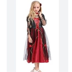 Elegant Black and Red Kids vampire Halloween Costume dress size Large