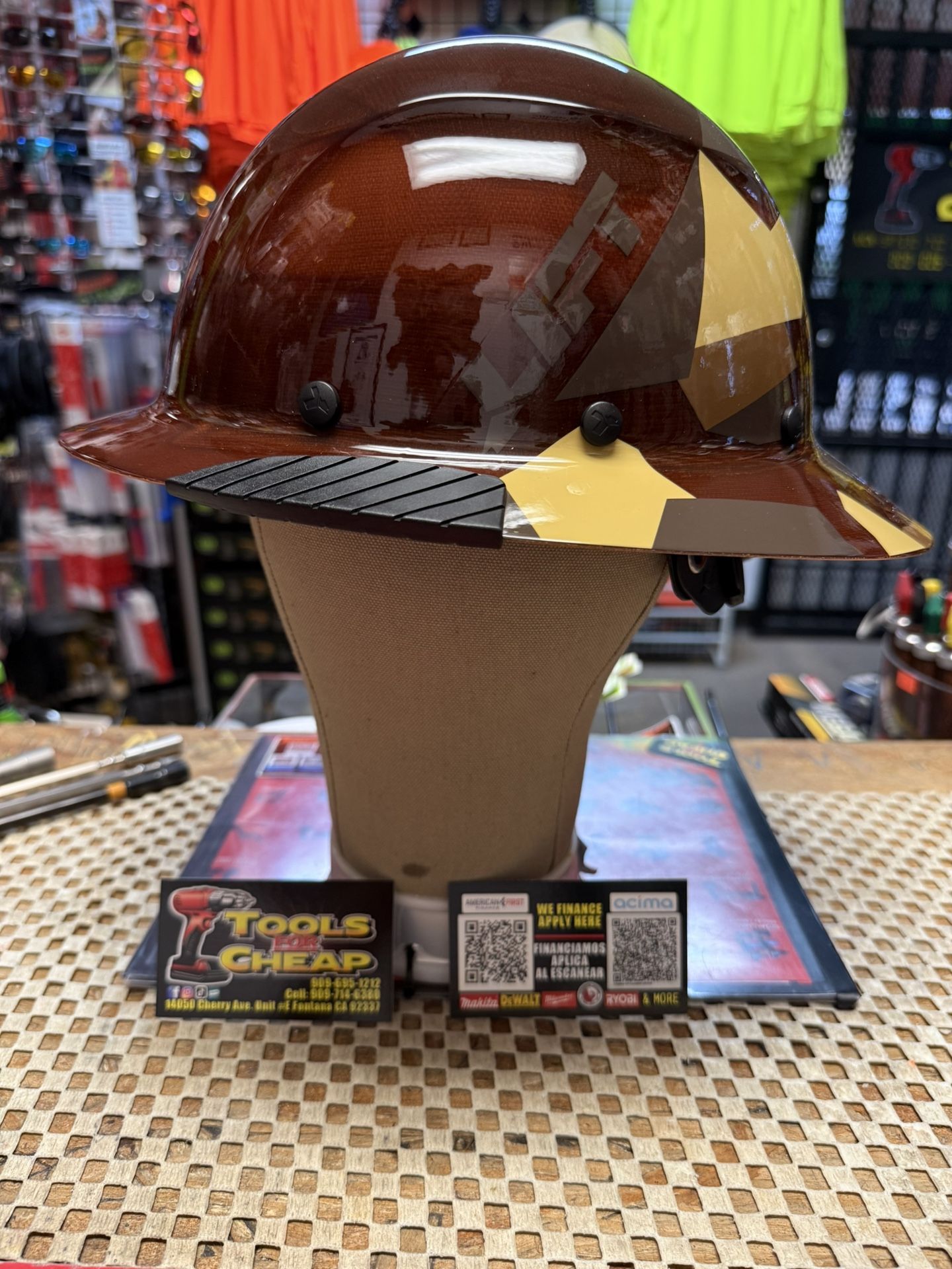 LIFT Full Brim Brown Camo Safety Hard Hat