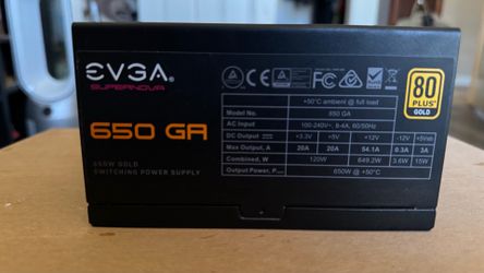 EVGA Supernova 650W GOLD SWITCHING POWER SUPPLY