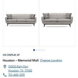 Sofa, Mid-Modern Style, Grey, Large Love seat,