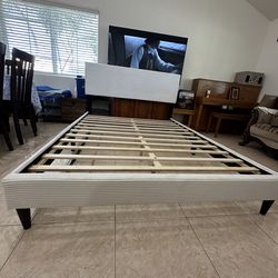 Queen bed frame with headboard