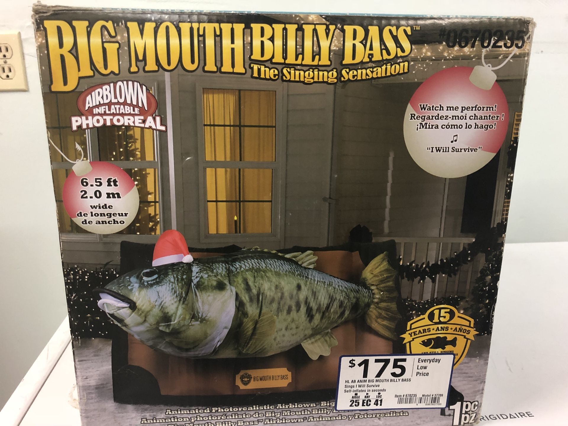 Air blown inflatable big mouth Billy Bass