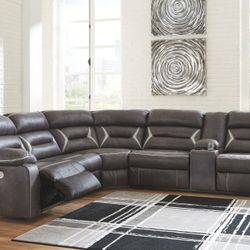  Kincord - Midnight - Left Arm Facing Zero Wall Power Recliner, Armless Chair, Wedge, Right Arm Facing Reclining Power Sofa with Console Sectional 