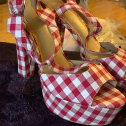 Red And White Checker Heels 👠 Susi Shoes
