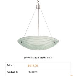 Coastal Style Aqueous Satin Nickel Pendant Light 