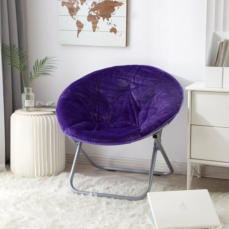 Faux Fur Saucer Chair Purple