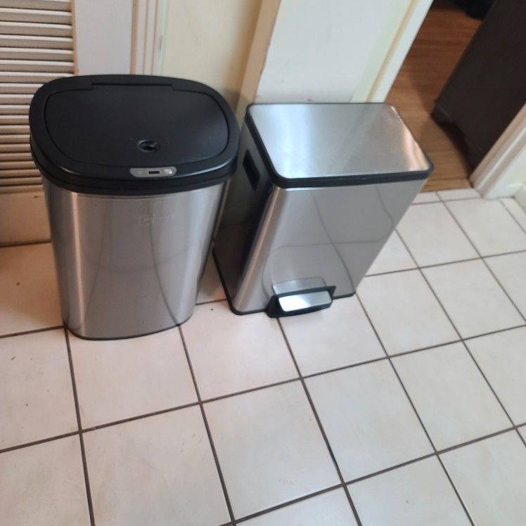 Like New Condition Stanley Steel Garbage Cans