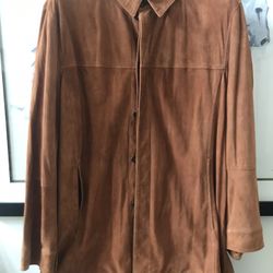 brioni goatskin leather shirt jacket 