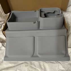 Grey silicone arm rest organizer