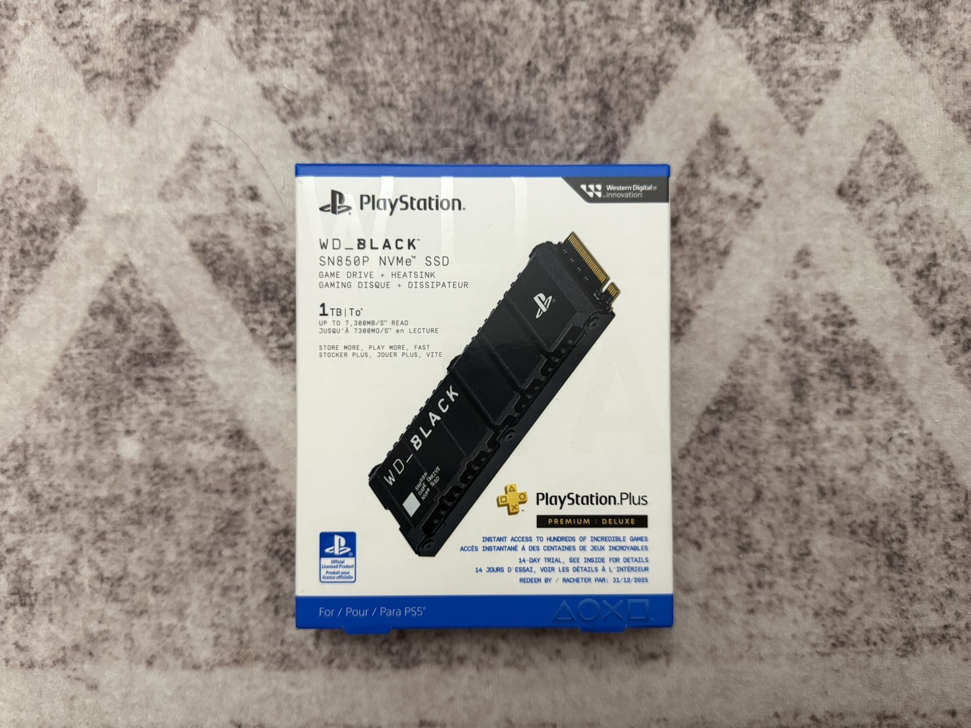 WD Black SN850P NVMe 1TB SSD Game Drive w Heatsink for PlayStation