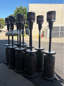 Patio heaters with LED lights