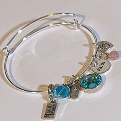 “Embrace Your Faith” Handcrafted Charm Bangle Bracelet