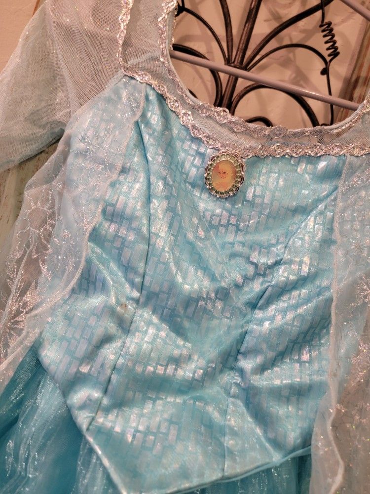 Authentic Disney Parks Elsa Dress from Bibbidi Bobbidi Boutique Size Medium 7/8 with sequins shawl
