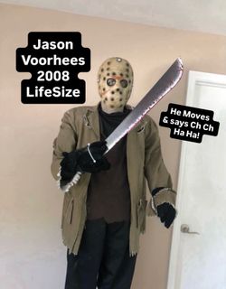 RARE 2008 Halloween 6.4ft Tall Jason Voorhees Animatronic LifeSize Prop Decoration Collectible